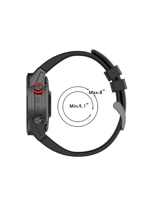 Garmin Fenix ​​7x Solar 26mm Δίχρωμη Αθλητική Ζώνη Ρολογιών Σιλικόνης Κόκκινο+μαύρο
