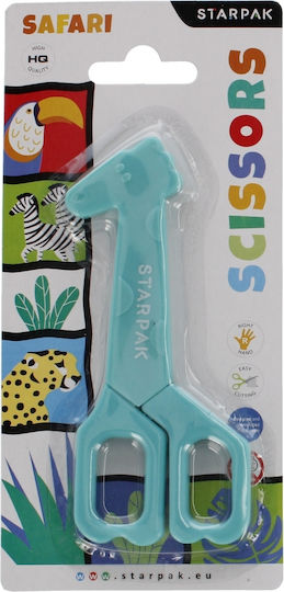 Starpak Safari Pentru copii Foarfecă Foarfeci cu Plastic Lamă Albastru 1buc