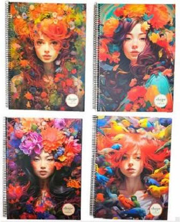Shape Notebooks Spiral Caiet Cu dungi A4 3 de Subiecte Shape 1buc
