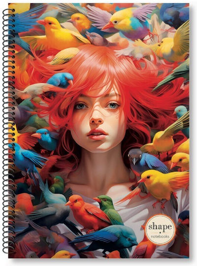 Shape Notebooks Spiral Caiet Cu dungi A4 3 de Subiecte Shape 1buc
