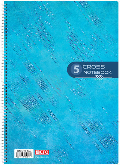 Spiral A4 Notebook "Cross Notebook" 5 Subjects Various Colors