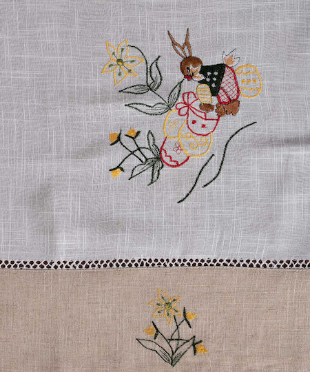 Silk Fashion 9197 Πασχαλινό Τραπεζομάντηλο Μπεζ 140x180εκ.