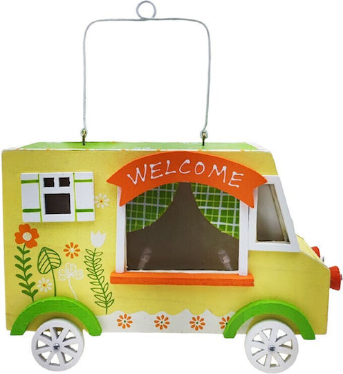 JK Home Decoration Wooden Car Lighted 20x14cm Easter Lantern Wooden 20x14x7cm