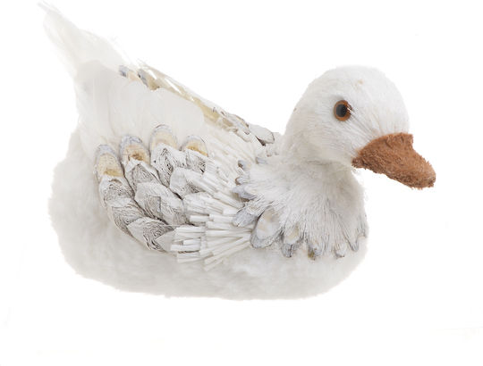 Inart Easter Duck Fabric 10x21x9.5pcs in White color