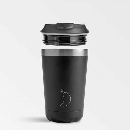Chilly's Glass Thermos Stainless Steel BPA Free 340ml Black
