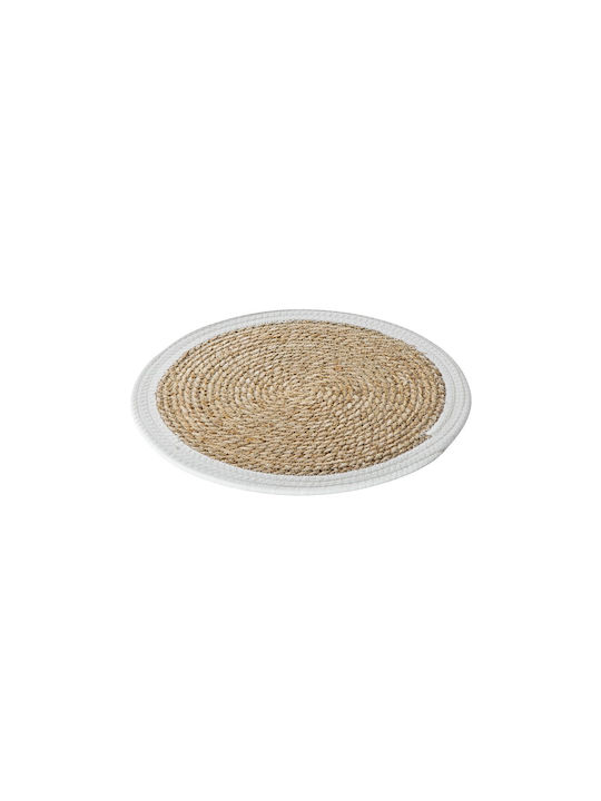 Secret de Gourmet Round Wicker Placemat S-d Happy Pop White 38cm