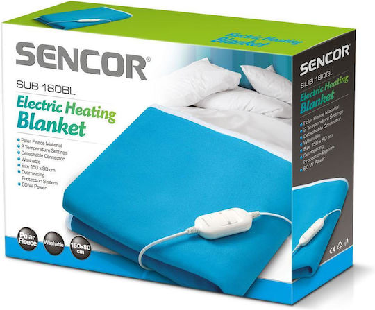 Sencor SUB 181BL Single Electric Blanket Blue 60W 80x150cm