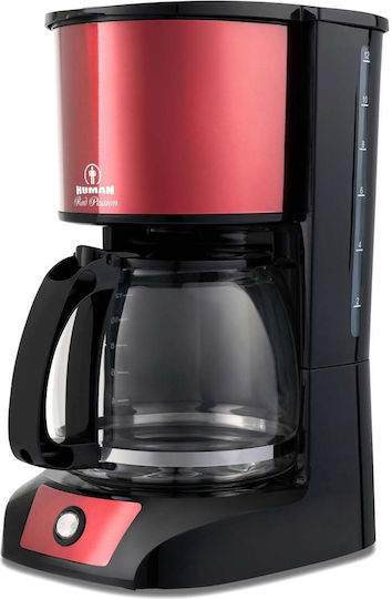 Human HU-2006 HU2006 Филтър кафе машина 1100W Червено