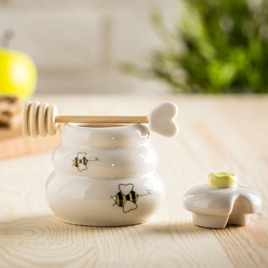 Gadget Master Oală de miere Ceramică Alb 100ml 1pcs