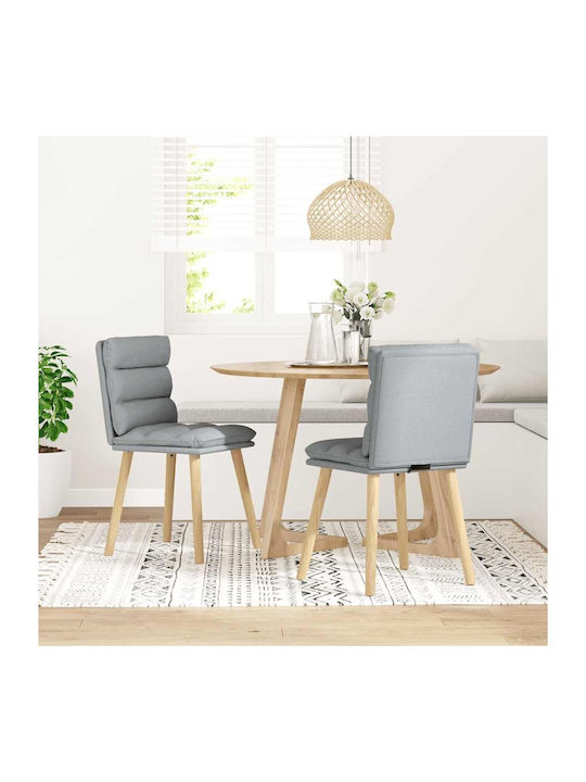 Dining Room Fabric Chair Light grey 45x54x86cm 2pcs