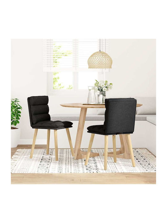 Dining Room Fabric Chair Black Velvet-Black Metal 45x54x86cm 2pcs