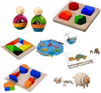 Ξύλινο Παιδικό Puzzle Σφηνώματα 8pcs Plan Toys