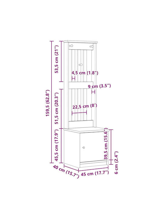 Sandens Έπιπλο Εισόδου με Παπουτσοθήκη 45x40x159.5εκ.
