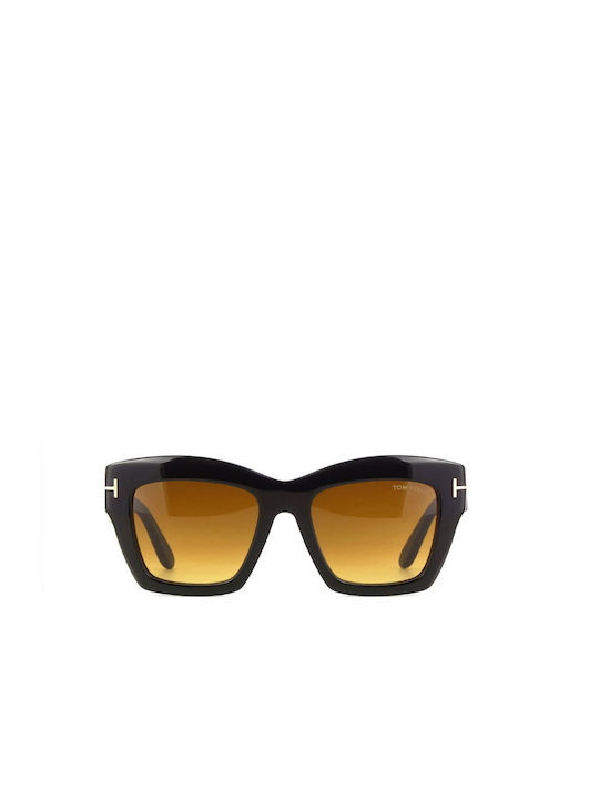 Tom Ford Women's Sunglasses with Black Plastic Frame and Brown Gradient Lens TF1191 01F