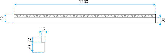 Duschschwelle vorne 120 cm gebürstetes Nickel