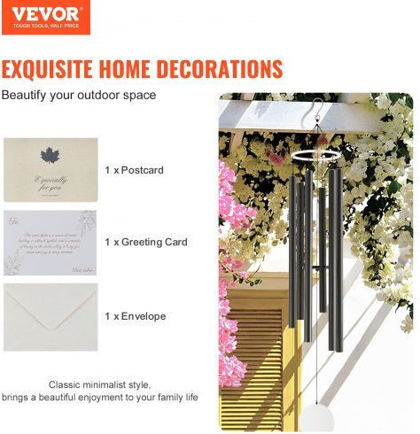 Vevor Decorative Wind Chimes Garden Aluminum 6pcs JSFLHS66INCH8UZWQV0
