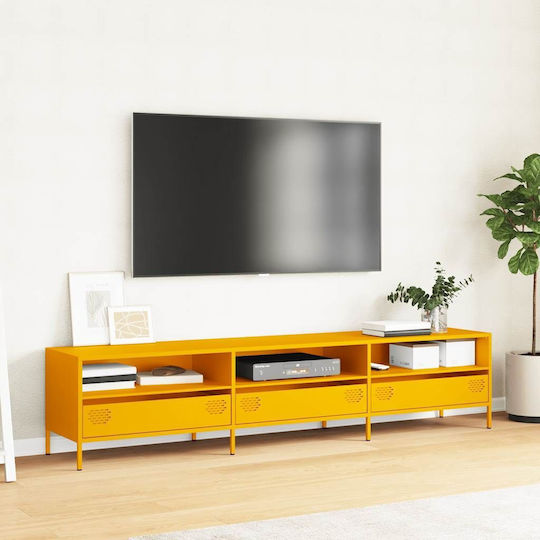 vidaXL TV-Ständer Metall Gelbe Senfgelb M202xT39xH43.5cm