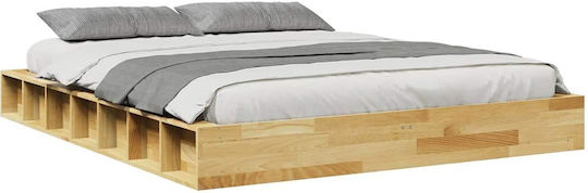 Bettgestell ohne Matratze 140x190 cm Massivholz Eiche Braun