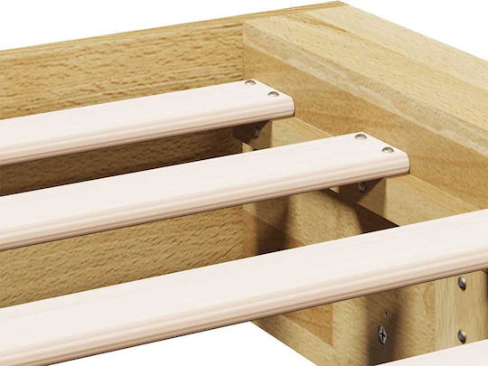 Bettgestell ohne Matratze 140x190 cm Massivholz Eiche Braun