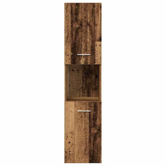vidaXL Countertop Countertop without Sink, with Mirror & Column L90xW38.5xH46cm Old Wood