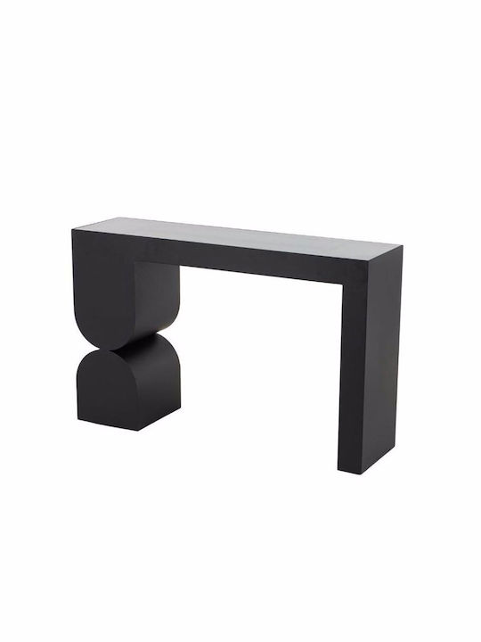 Console Table Black Velvet-Black Metal L120xW32xH75cm