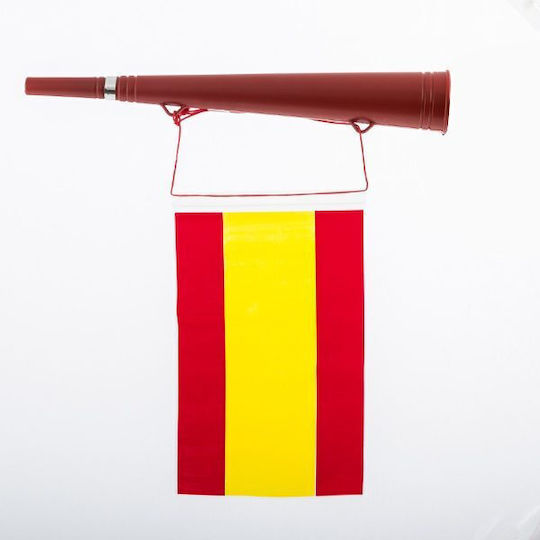 Trumpet Flag of Spain Carnival Accessory made of Plastic