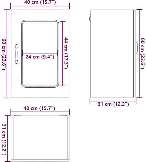 Cabinet Wall Sonoma Oak 40x31x60cm
