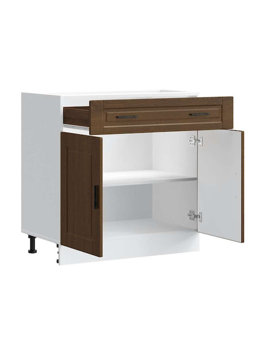Επιδαπέδιο Ντουλάπι Καφέ Δρυς 80x46x81.5εκ.
