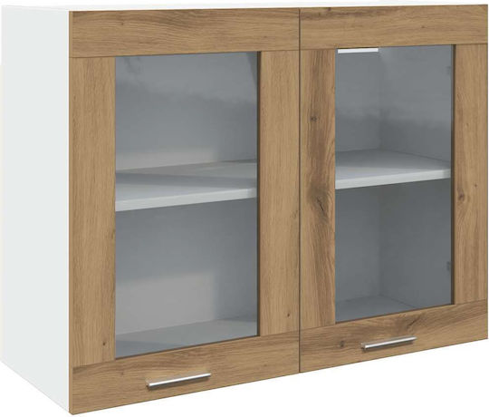 Kitchen Cabinet Set Wall & Floor with Countertop Coffee 260x46x207cm