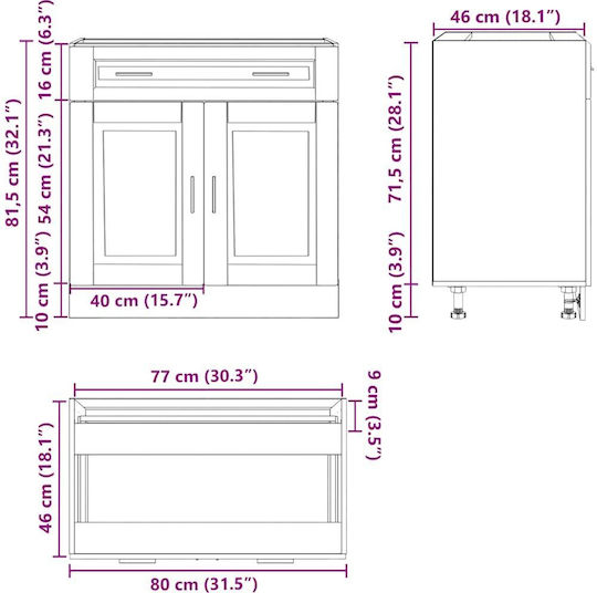 Negru 80x46x81.5buc