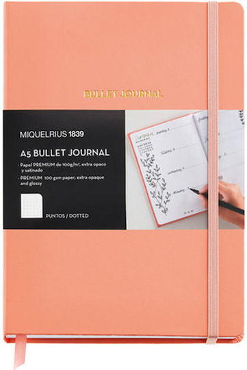 Miquelrius Notebook 96 Sheets A5 with Blank Pages and Elastic Orange