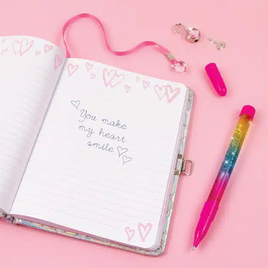 Make It Real Notebook with Blank Pages , Lock and Pen Holder Silver