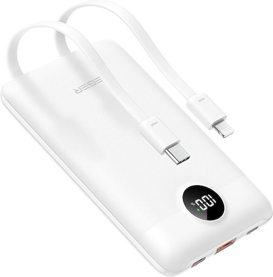 Veger W1170 Power Bank 10000mAh με Θύρα USB-A και Θύρα USB-C Λευκό