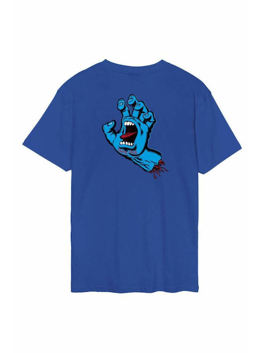 Santa Cruz Screaming Hand Chest T-shirt Μπλε