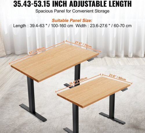 Vevor Collapsible Metallic Desk Base with Adjustable Black