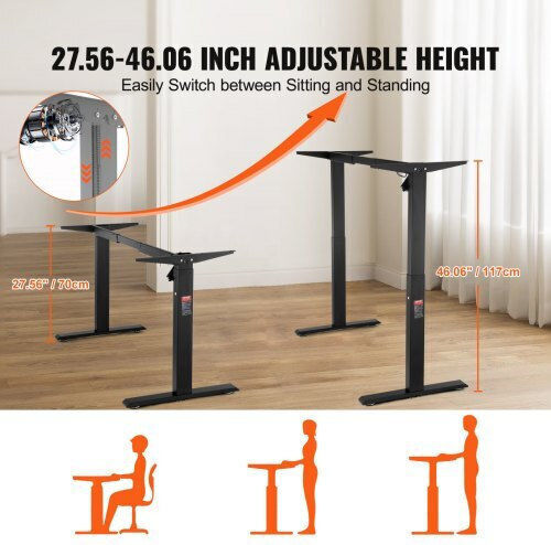 Vevor Collapsible Metallic Desk Base with Adjustable Black