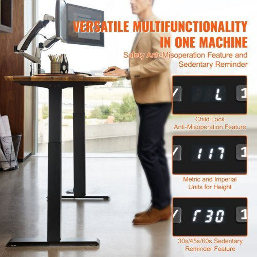 Vevor Collapsible Metallic Desk Base with Adjustable Black