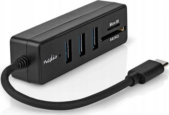 Nedis Usb Hub Nedis Ccgb64250bk01 Βάση Σύνδεσης Ενσύρματο Usb Type-c Μαύρο 13840735 5412810000000
