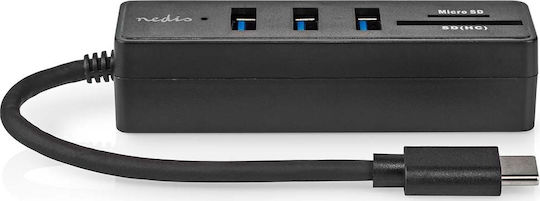 Nedis Usb Hub Nedis Ccgb64250bk01 Βάση Σύνδεσης Ενσύρματο Usb Type-c Μαύρο 13840735 5412810000000