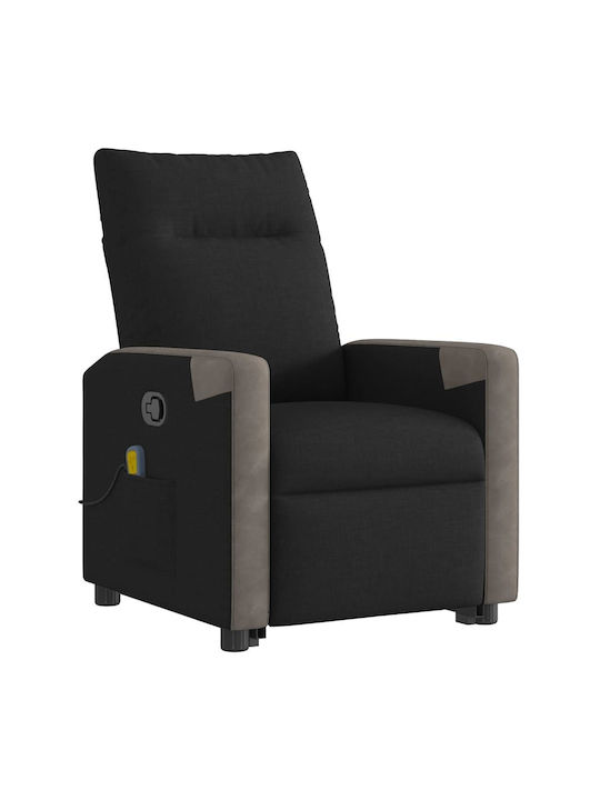 Πολυθρόνα Relax Massage με Υποπόδιο Μαύρη 69x86x100cm