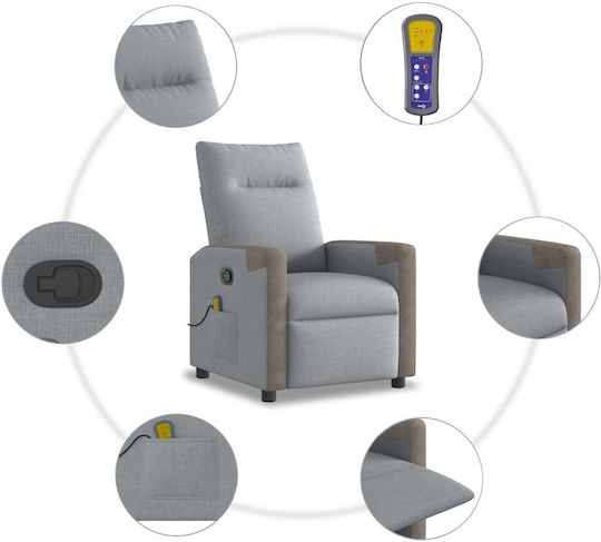 Relaxsessel Friseurwaschbecken mit Fußhocker Light Grey 69x86x100cm