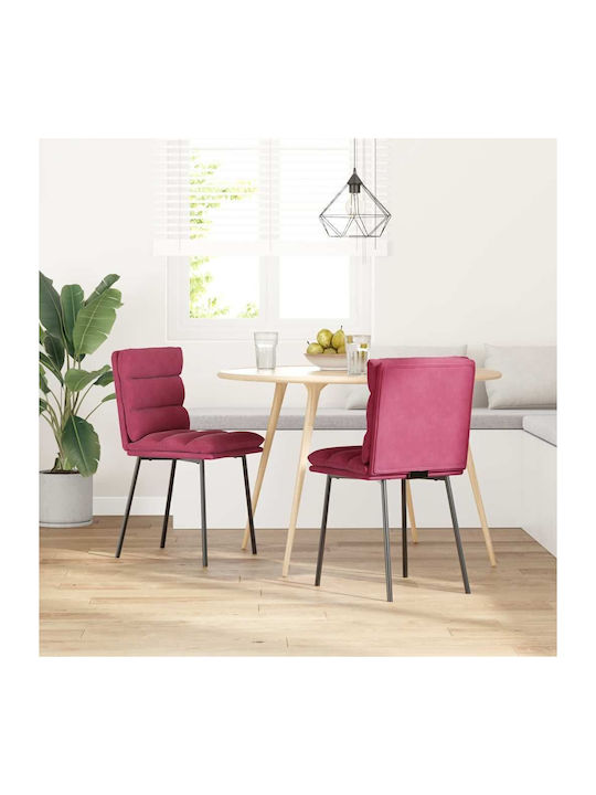 Dining Room Velvet Chair Bordeaux 45x54x83cm 2pcs