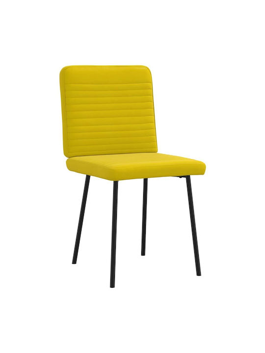 Dining Room Velvet Chair Yellow 45x54x83cm 2pcs