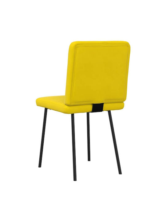 Dining Room Velvet Chair Yellow 45x54x83cm 2pcs