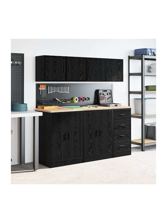 Wall Living Room Cabinet made of Particle Board Black 40x30x41cm