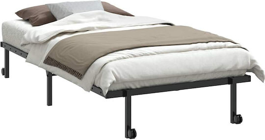 Folding Guest Bed with Mattress 30cm Single Black 200x100cm