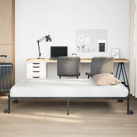 Folding Guest & Folding Bed Without Mattress Semi-Double Black 212x104.5x30cm