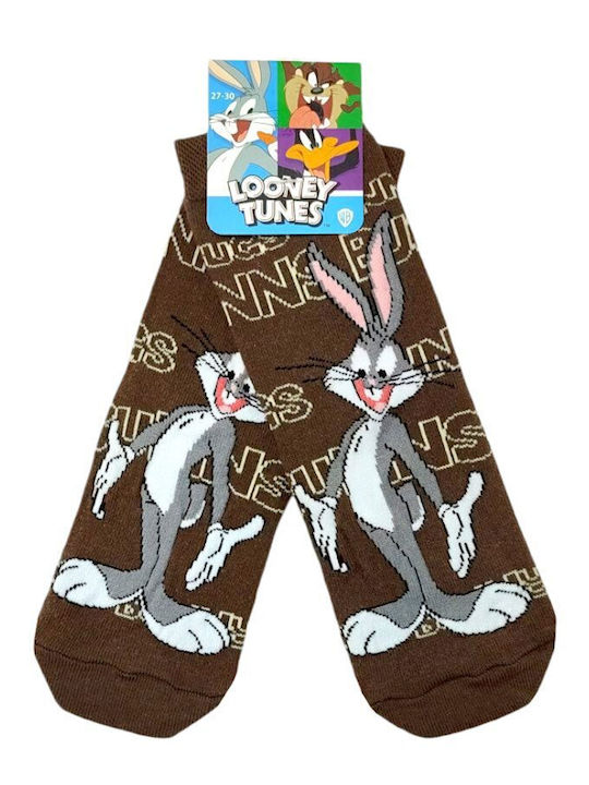 Looney Tunes Παιδικές Κάλτσες Αντιολισθητικές Καφέ