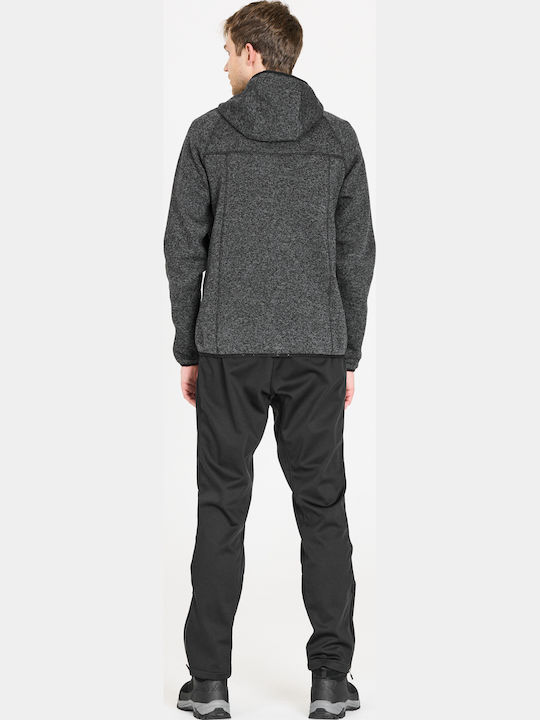 Ανδρική Ζακέτα Fleece με Κουκούλα Black
