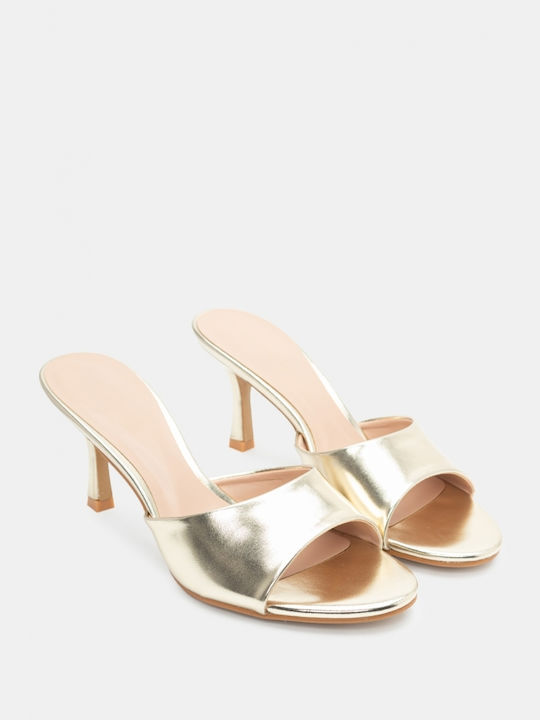 Luigi Heel Mules Gold